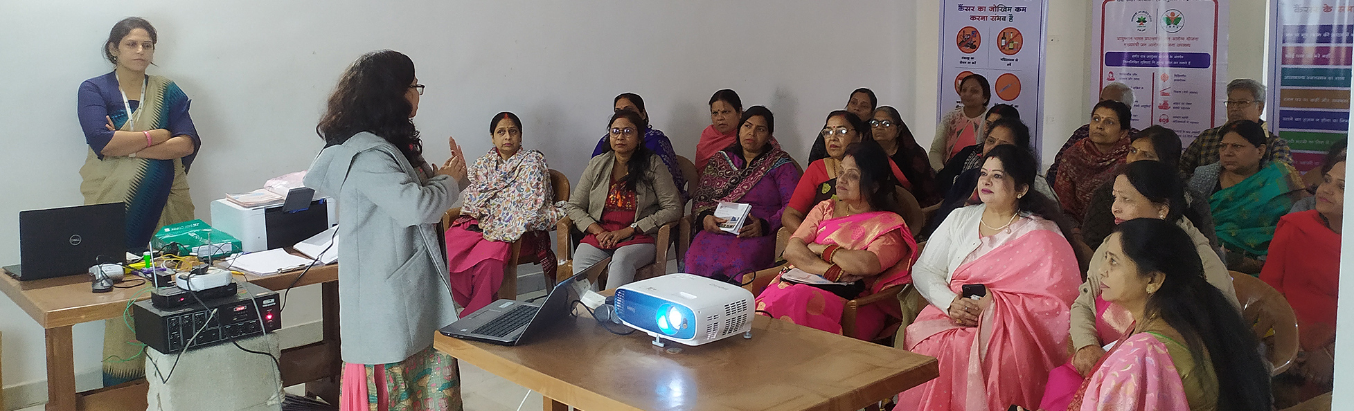 Dr Manisha giving cancer awareness session